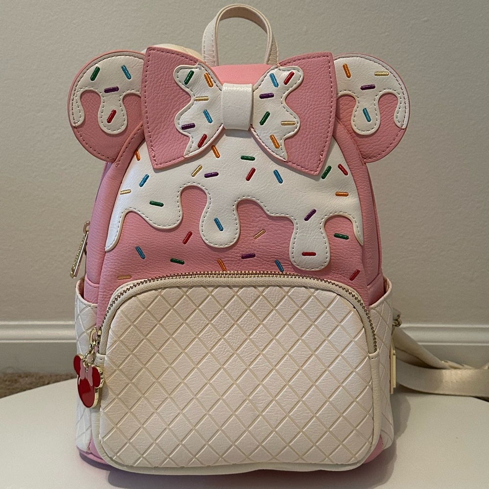 Pink a La Mode Exclusive Strawberry Sundae Loungefly Minnie Mouse Backpack
